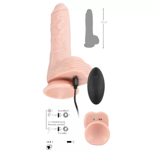 You2Toys - Medical RC - vibrační dildo s přirážecími a rotačními funkcemi (tělové)