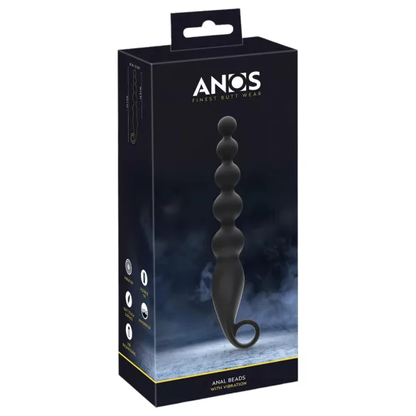 ANOS - anální korálky - vibrační - černé