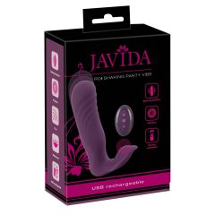   Javida RC - dobíjecí, rádiem řízený, dvoufunkční vibrátor na klitoris (fialový)