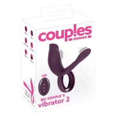  Couples Choice - vibrační erekční kroužek pro páry - dobíjecí, fialový
