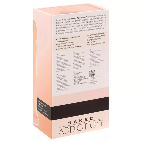 Naked Addiction - rotační vibrátor - 20 cm - realistický tělový
