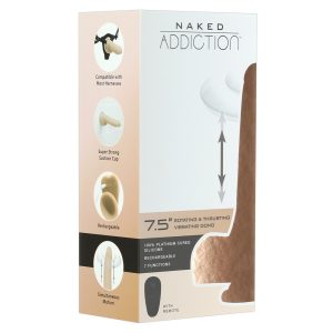Naked Addiction Thrusting 7,5 - dobíjecí, vibrační vibrátor (19 cm) - přírodní