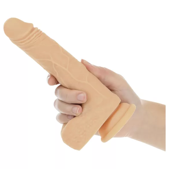 Naked Addiction - Thrusting vibrátor s pohybem - silikon 19 cm - tělová barva