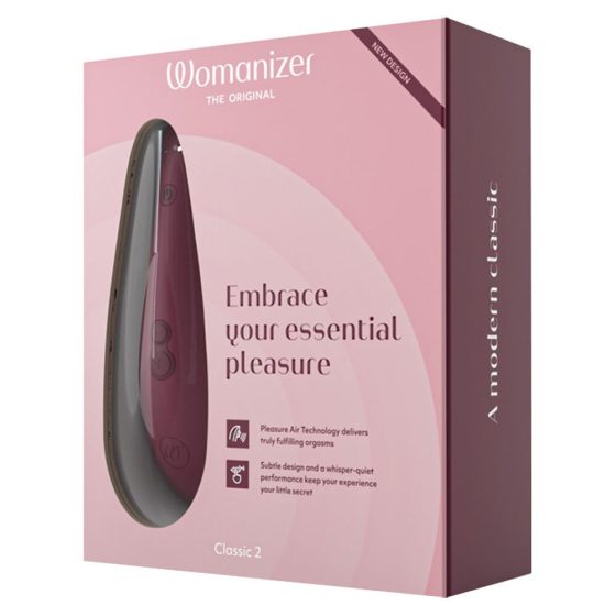 Womanizer Classic 2 - dobíjecí, vodotěsný stimulátor klitorisu (vínová)