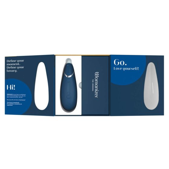 Womanizer Premium 2 - nabíjecí, vodotěsný stimulátor klitorisu (modrý)