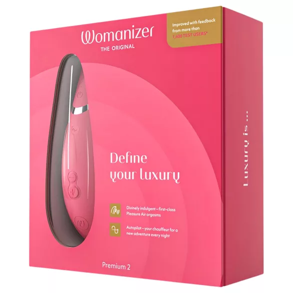 Womanizer Premium 2 - stimulátor klitorisu s vlnami vzduchu - růžový