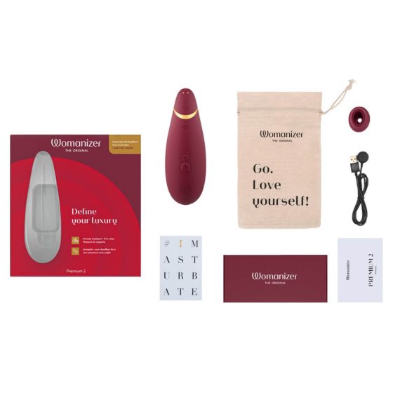 Womanizer Premium 2 - nabíjecí, vodotěsný stimulátor klitorisu (červený)
