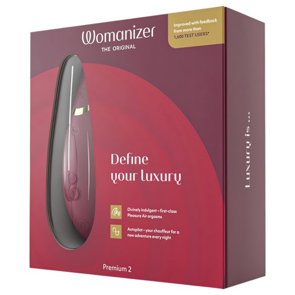 Womanizer Premium 2 - stimulátor klitorisu s vlnami vzduchu - červený