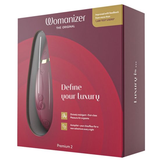 Womanizer Premium 2 - nabíjecí, vodotěsný stimulátor klitorisu (červený)