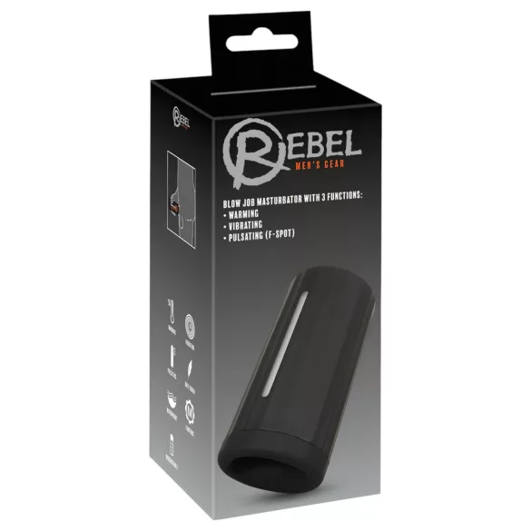 Rebel - masturbátor s 3 funkcemi - dobíjecí - černý