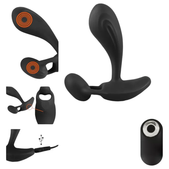 Rebel RC - 2v1 prostata vibrátor (černý)