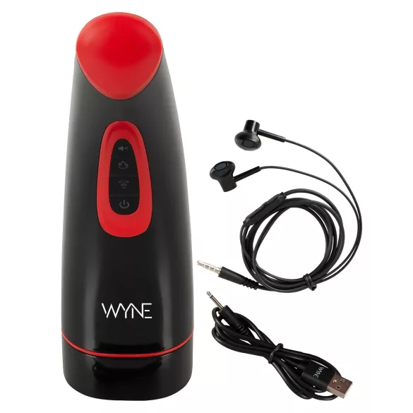 WYNE 03 - masturbátor s vibrací a sáním - akumulátor - černý