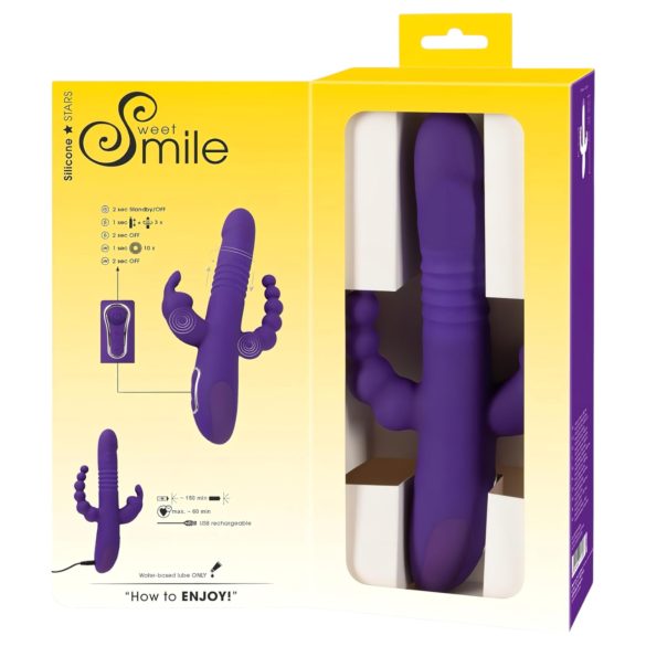 SMILE Triple - nabíjecí, trojitý rotační-tlačný vibrátor (fialová)