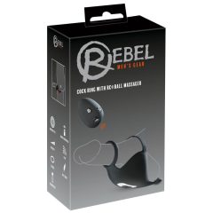   Rebel - dobíjecí kroužek na penis s masáží varlat (černý)