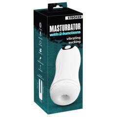   STROKER - nabíjecí, sací -vibrační masturbátor (bílý)