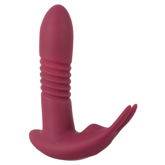 Javida RC - dobíjecí, rádiem řízený, 3 funkční vibrátor na klitoris (červený)