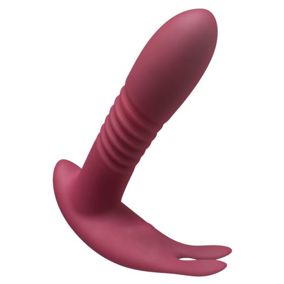 Javida RC - dobíjecí, rádiem řízený, 3 funkční vibrátor na klitoris (červený)