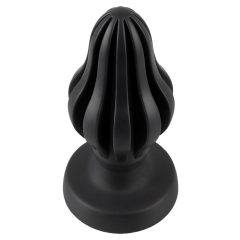   ANOS - super měkké, žebrované anální dildo - 5 cm (černé)