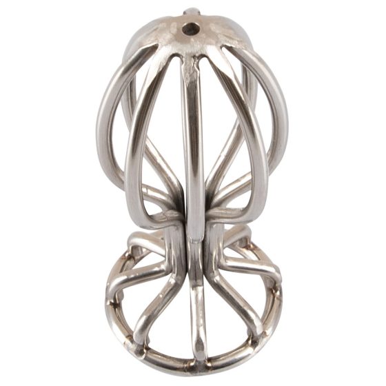 ANOS Metal (2,8 cm) - anální dildo z oceli v kleci (stříbrné)