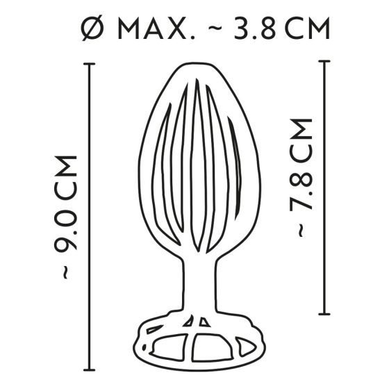 ANOS Metal (3,8 cm) - anální dildo s kovovou klecí (stříbrné)