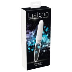   Liaison Straight - akumulátorový, LED vibrátor (průhledný-bílý)