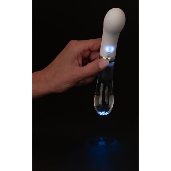 You2toys Liaison - dobíjecí vibrátor LED s bodem G ze silikonového skla (průsvitně bílý)