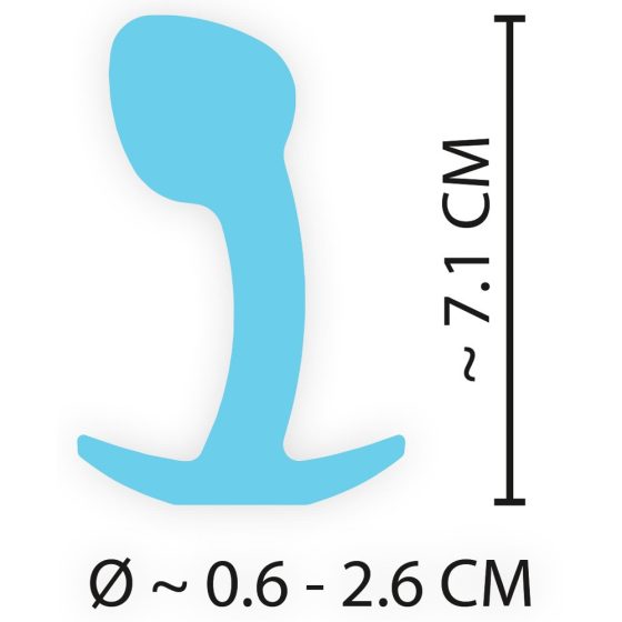 Cuties Mini Butt Plug - silikonové anální dildo - modré (2,6cm)