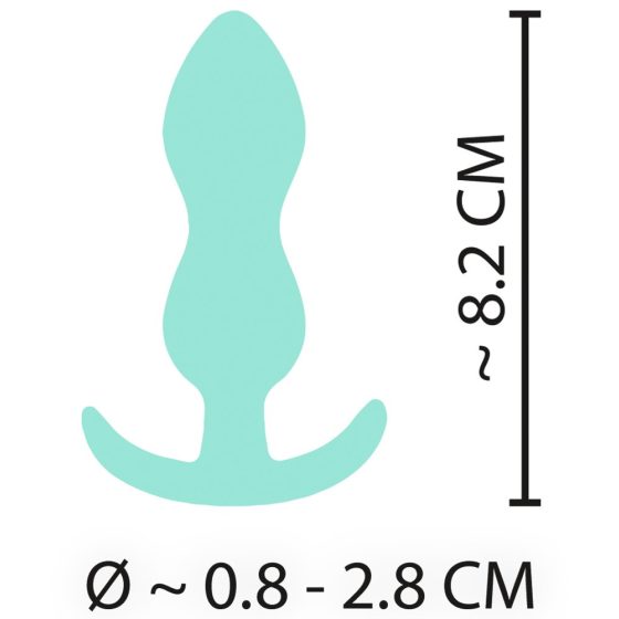 Cuties Mini Butt Plug - silikonové anální dildo - máta (2,3cm)