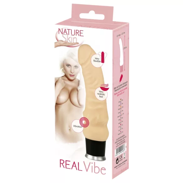 Nature Skin - realistický vibrátor - silikon - tělová barva