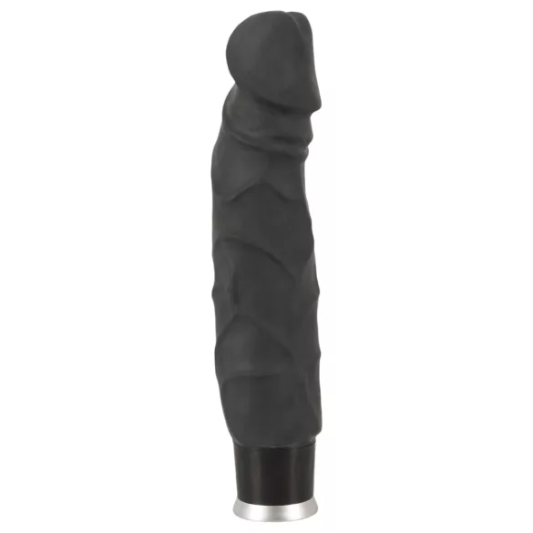 Nature Skin - realistický vibrátor - černý - 22 cm