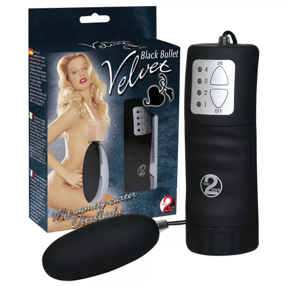 You2Toys - vibrační vajíčko - sametový povrch - černá