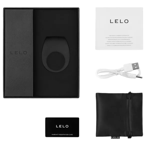 LELO - vibrační erekční kroužek - nabíjecí, černý
