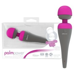   PalmPower masážny vibrátor s výmenitelnou hlavicou (šedo-růžový)