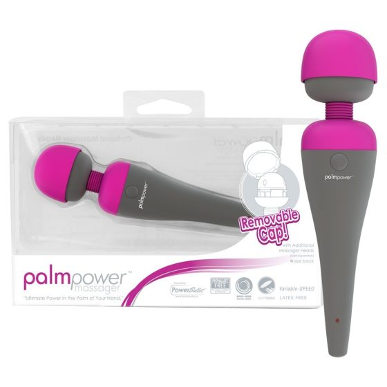 PalmPower masážny vibrátor s výmenitelnou hlavicou (šedo-růžový)