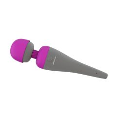   PalmPower masážny vibrátor s výmenitelnou hlavicou (šedo-růžový)