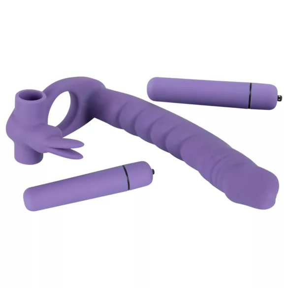 You2Toys - vibrátor 3v1 - anální, vaginální, klitoriální - fialový