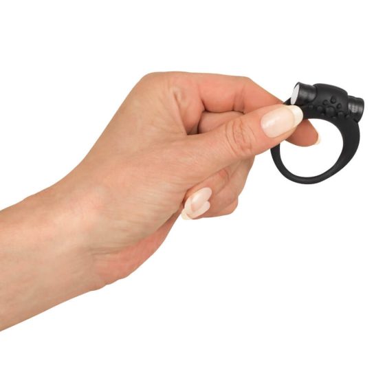 SMILE Stayer - vibračný krúžok na penis (černý)