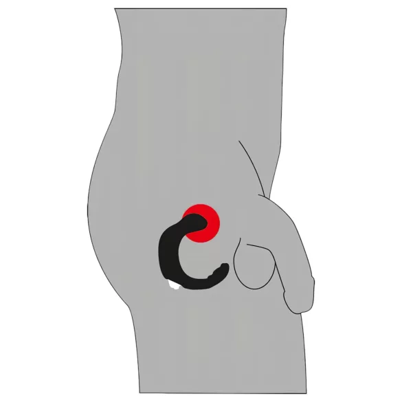 Rebel - vibrátor na prostatu - zahnutý tvar - černý