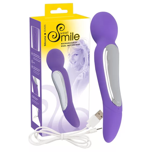 SMILE Wand - masážní vibrátor se 2 motory - fialový