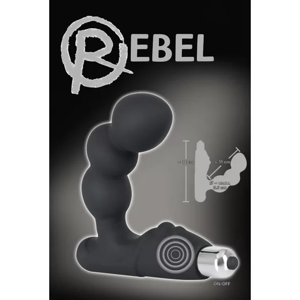 Rebel - vibrátor na prostatu s kuličkami - černý