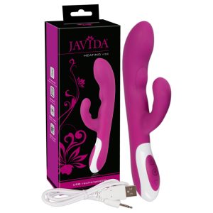 Javida Heating Vibe - nabíjecí vibrátor se stimulátorem na klitoris a funkcí ohřevu (ostružinová)