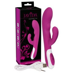  Javida Heating Vibe - nabíjecí vibrátor se stimulátorem na klitoris a funkcí ohřevu (ostružinová)