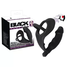   Black Velvets - anální vibrátor s erekčním kroužkem - černý