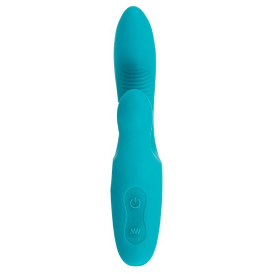 Javida Vibe with Clit Stimulator – vibrátor s ramenem na klitoris (tyrkysový)
