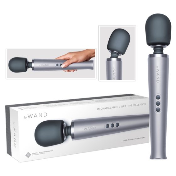 le Wand – exkluzivní nabíjecí masážní vibrátor (stříbrný)