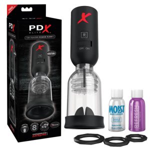 PDX Elite Tip Teazer Power Pump - vibrační vakuová pumpa na žalud (černá)