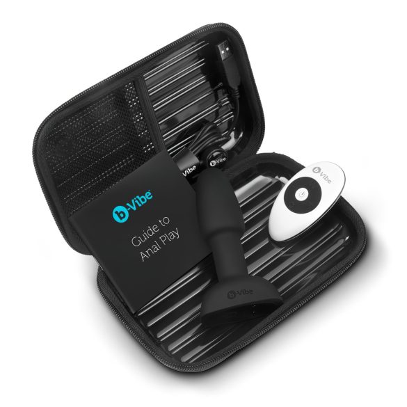 b-Vibe Rimming - anální vibrátor s rotujícími kuličkami - černý