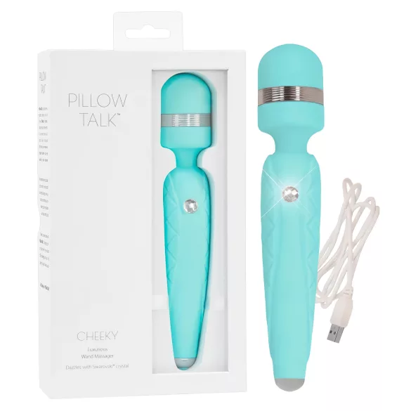 Pillow Talk Cheeky Wand - masážní vibrátor na baterie - tyrkysový