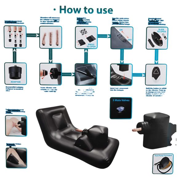 Dark Magic - elektrický sex-stroj s lůžkem (černá)