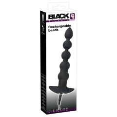   Black Velvets Rechargeable Beads - nabíjecí anální vibrátor s 5 kuličkami (černý)